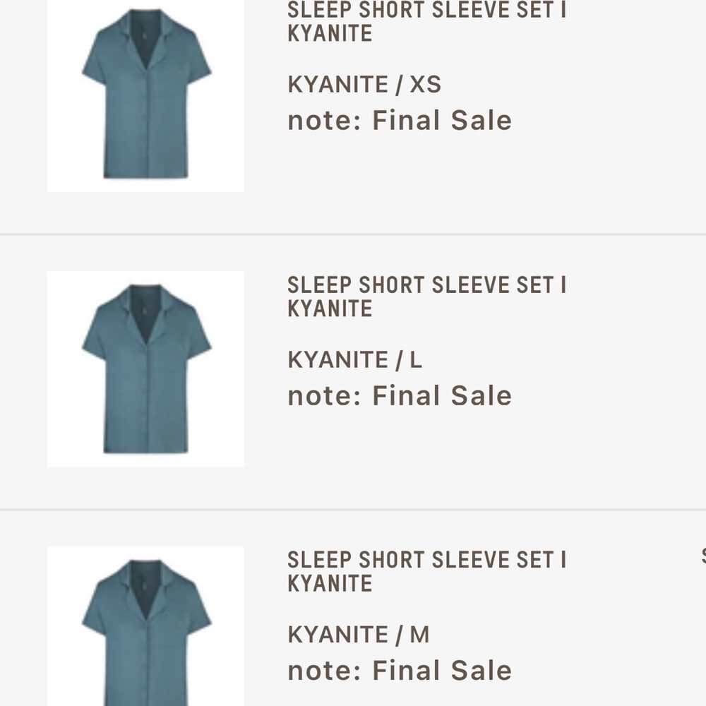 Skims Kyanite Short Sleeve Sleep Set.